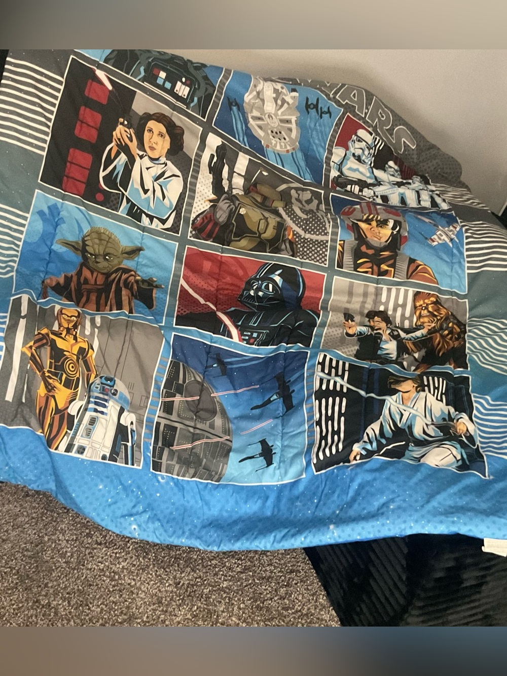 Disney Star Wars Twin Comforter Blanket Bedspread Kohls Fighter Space Ship Darth